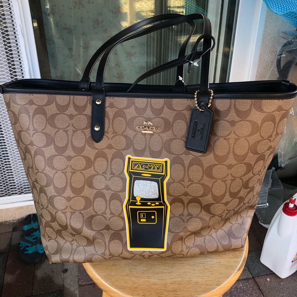 Coach Tote Bag Reversible Pac-Man